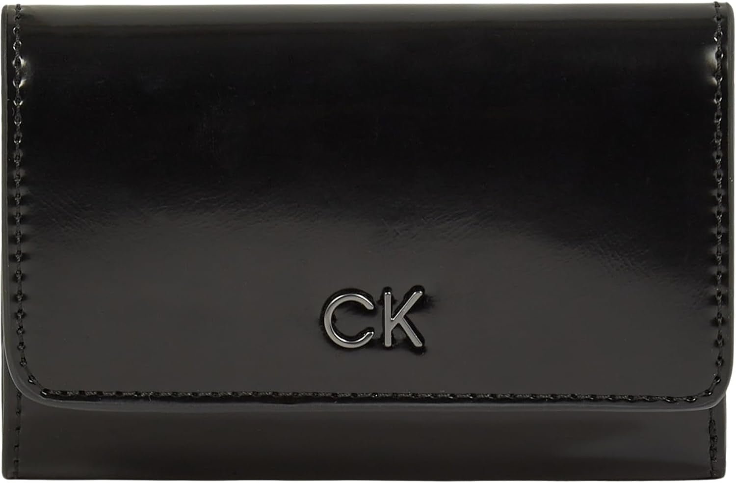 Calvin Klein doamnelor portofel Daily Trifold Zip Shiny Shiny Portofel Femei Naty Shop Negru (Ck Black) Os
