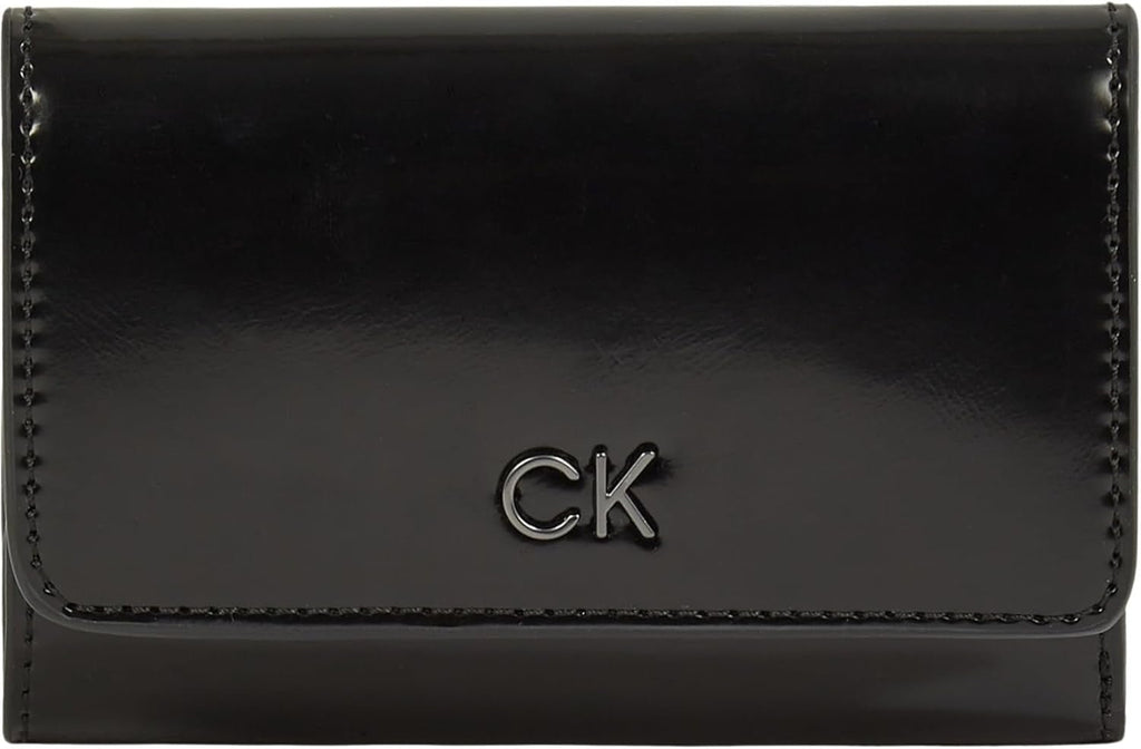 Calvin Klein doamnelor portofel Daily Trifold Zip Shiny Shiny Portofel Femei Naty Shop Negru (Ck Black) Os