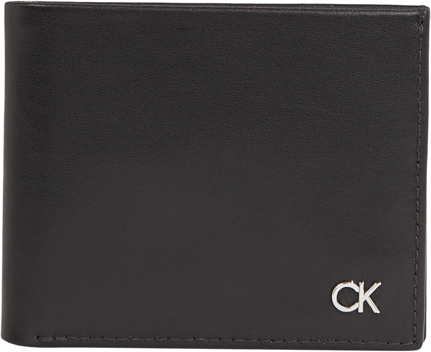 Calvin Klein METAL CK BIFOLD 6CC W/BILL Portofel pentru bărbați, negru (Ck Black), OS Portofel Barbati Naty Shop Titlu implicit