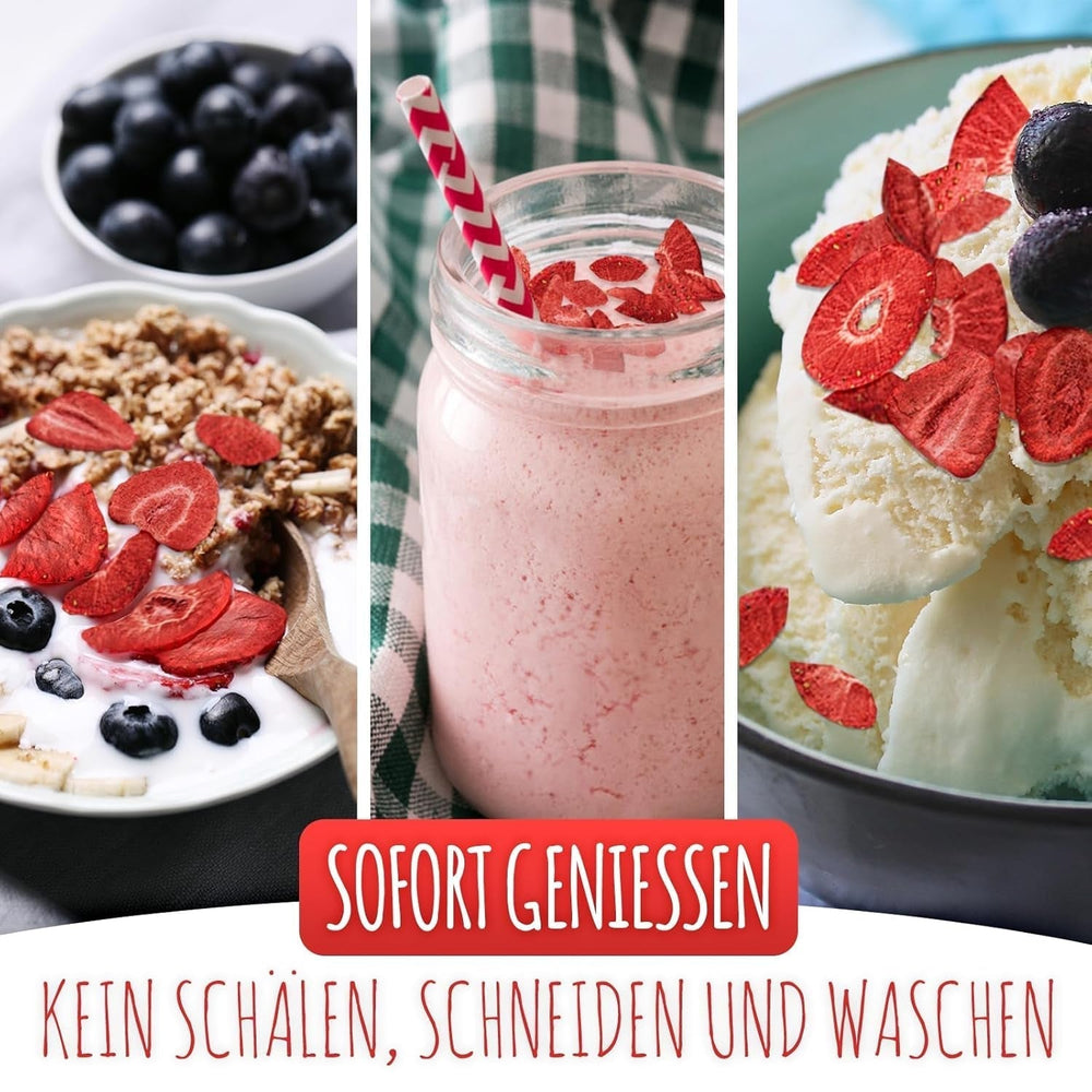 Căpșuni liofilizate, 200g fructe liofilizate în felii, neîndulcite, chipsuri cu căpșuni fructate, căpșuni uscate Produse deshidratate Naty Shop