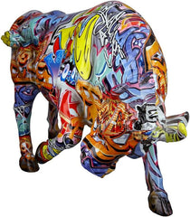 Casablanca figurină decorativă de animale taur - din rășină sintetică în design street art - culoare: multicolor înălțime 27 cm Statuete si sculpturi Naty Shop
