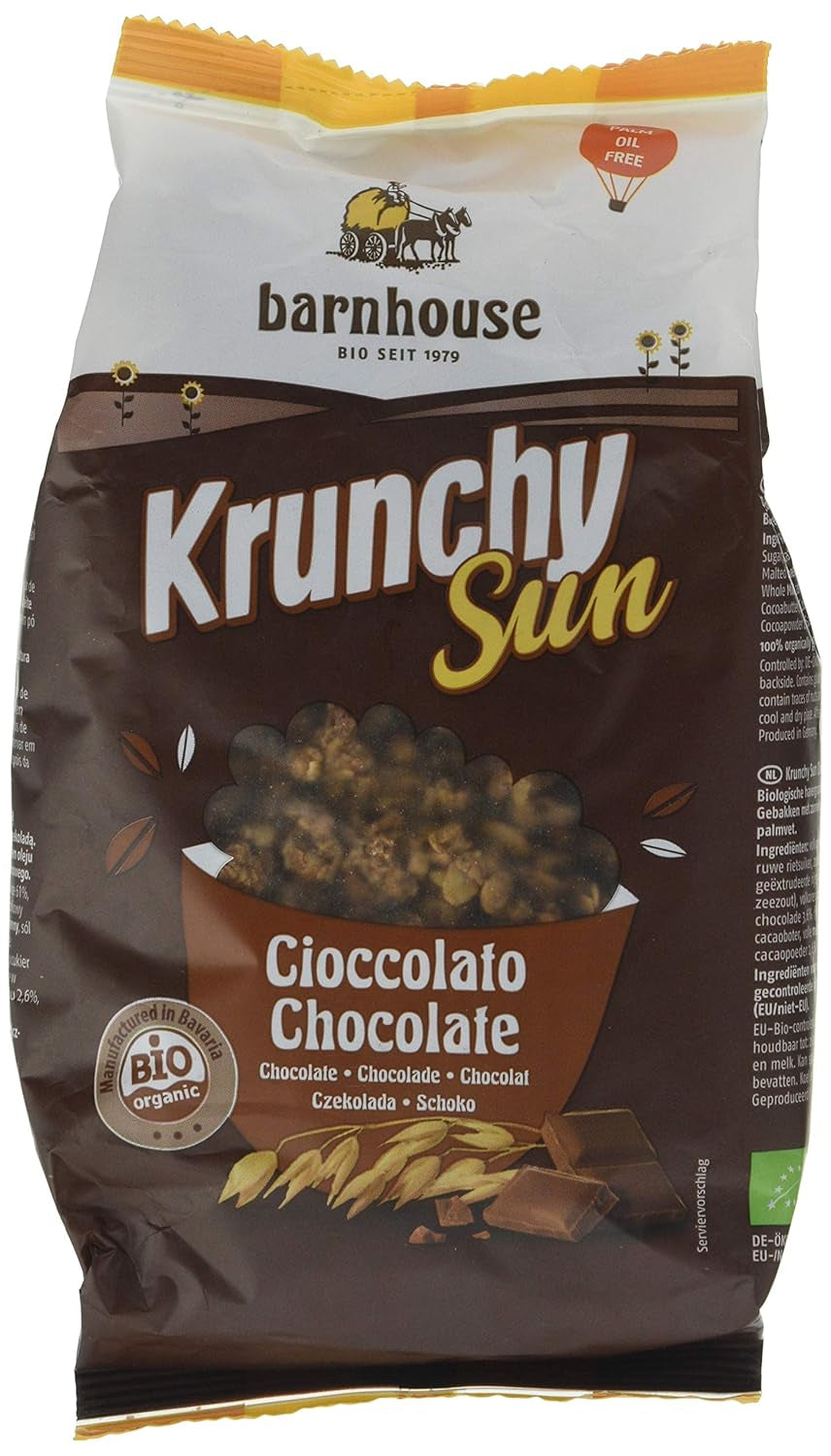 Barnhouse Krunchy Sun | Müsli mit Schokolade | Ökologisch | Vegetarisch, 375 Gramm