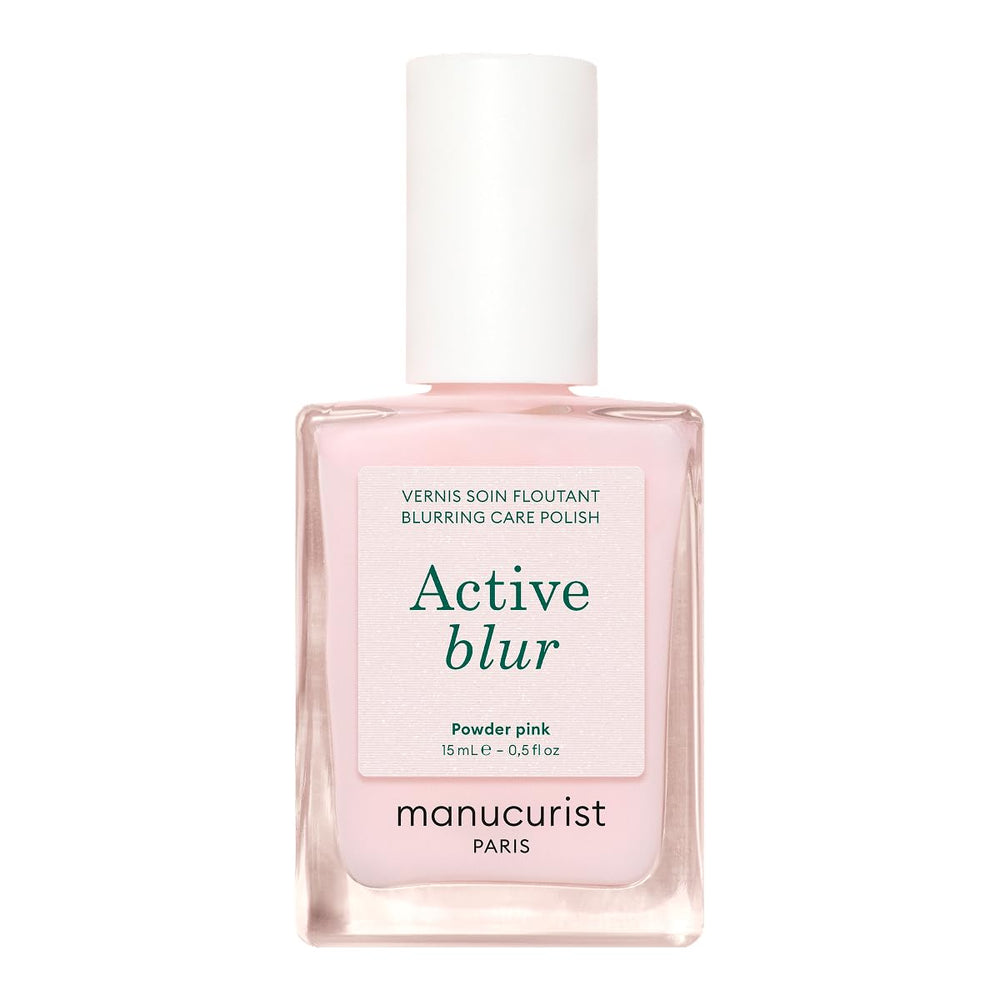 MANUCUIST Nail Care Repair Active Glow Raspberry (Pink) Biobasiert: Süße Mandel, Himbeere, pflegender und glänzender Nagellack, transparenter Pink-Effekt – Nude-Nagellack