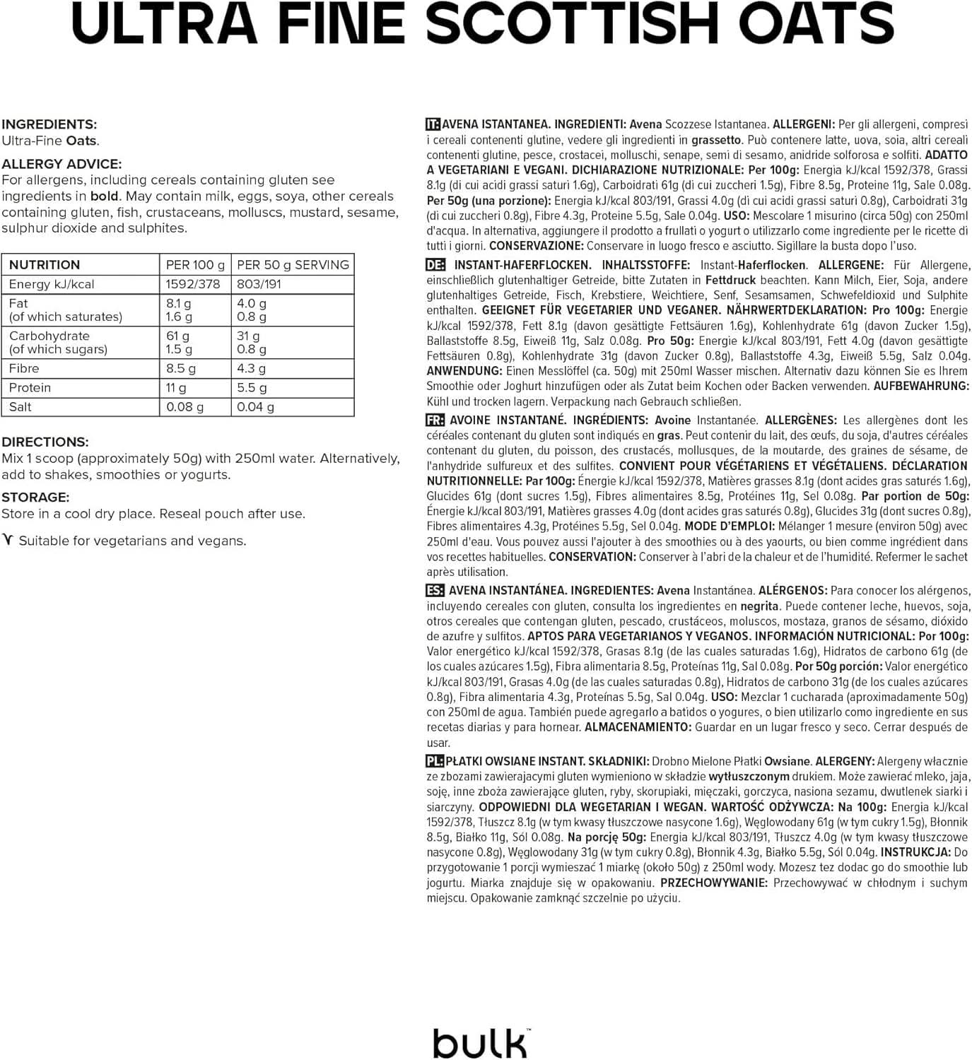 Fein gemahlene Haferflocken von Naty Shop Cereals