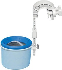 Rechteckiger Pool – oberirdischer Pool – 300 x 200 x 75 cm, blau und Oberflächenskimmer – Deluxe-Wandskimmer – hängender Skimmer, grau