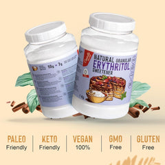 Natürliches Erythrit - Kristallzucker | 10G = 7G Zucker | Natürlicher Zuckerersatz - 0 Kalorien - 0 Glykämischer Index - Keto Und Paleo - 0 Netto-Kohlenhydrate - Kein GVO - Castello seit 1907-1Kg Süßstoffe Naty Shop