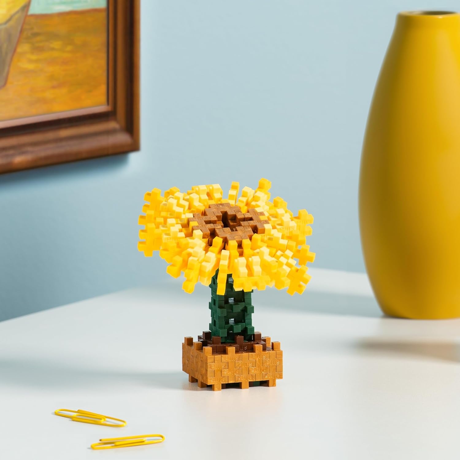 Plus-Plus 5163 Geniales Konstruktionsspielzeug, Sonnenblumen von Vincent Van Gogh, Inspired-Edition, Kreativ-Bausteine ​​​​Tube, 350 Teile, Sunflowers