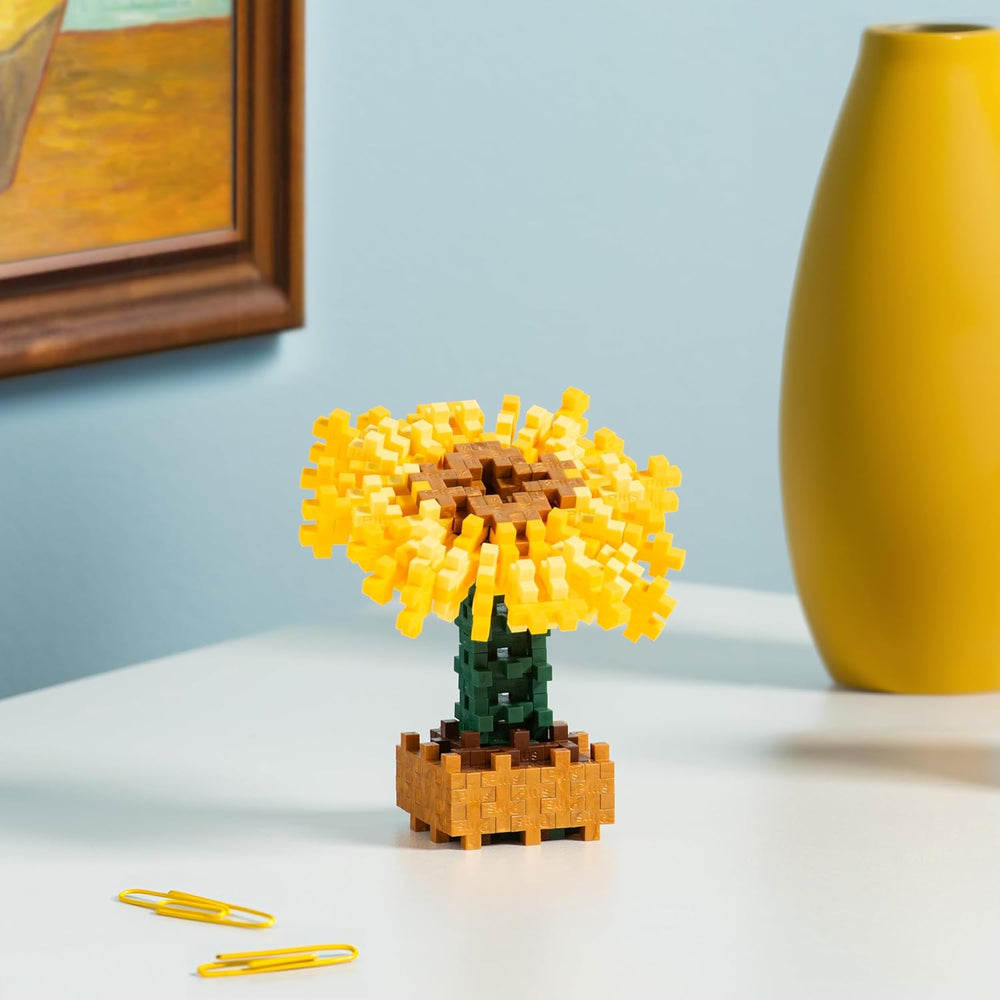 Plus-Plus 5163 Geniales Konstruktionsspielzeug, Sonnenblumen von Vincent Van Gogh, Inspired-Edition, Kreativ-Bausteine ​​​​Tube, 350 Teile, Sunflowers