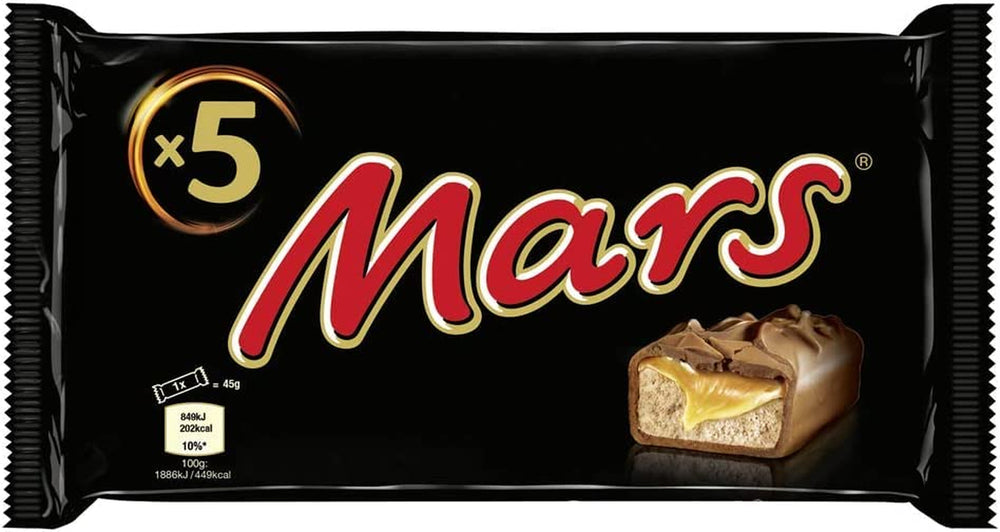 Mars Schokoriegel, Karamellschokolade, 1 Packung, 5 Riegel (1 x 225 g), (2 Stück)