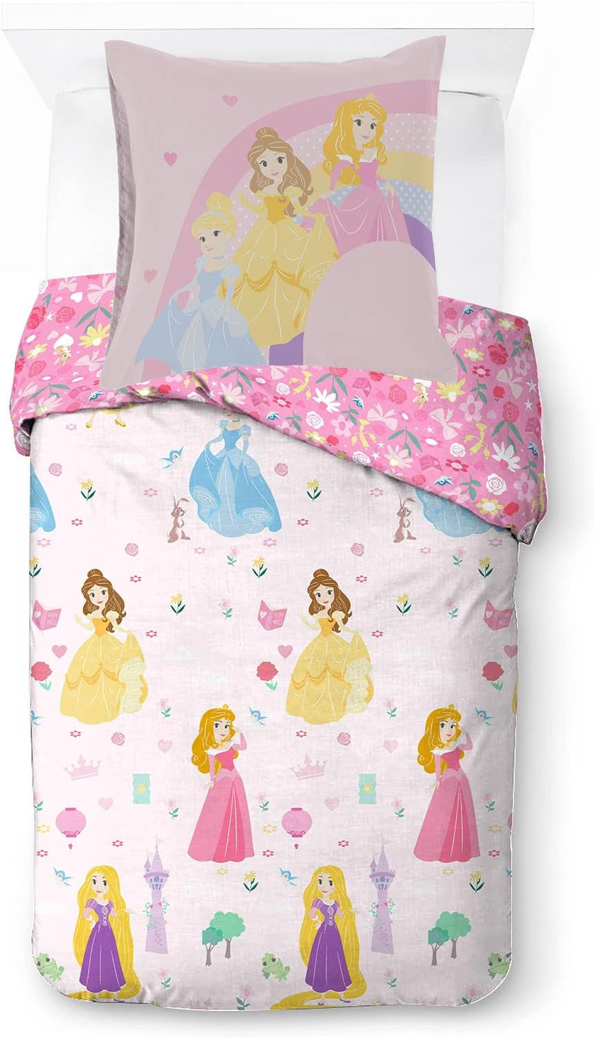 Lenjerie de pat pentru copii, personaje Disney, 100% bumbac Lenjerie de pat - copii Naty Shop Alb 140X200/65X65 (2 Piece)