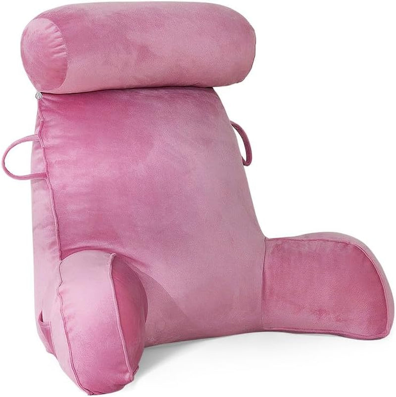 Pernă de citit Mingfuxin pentru pat, pernă de pat cu rolă detașabilă pentru gât și braț de susținere superior pentru a sta în pat, canapea, podea, pernă de citit cu spătar pentru adulți, pernă de spate pentru citit, vizionat la televizor