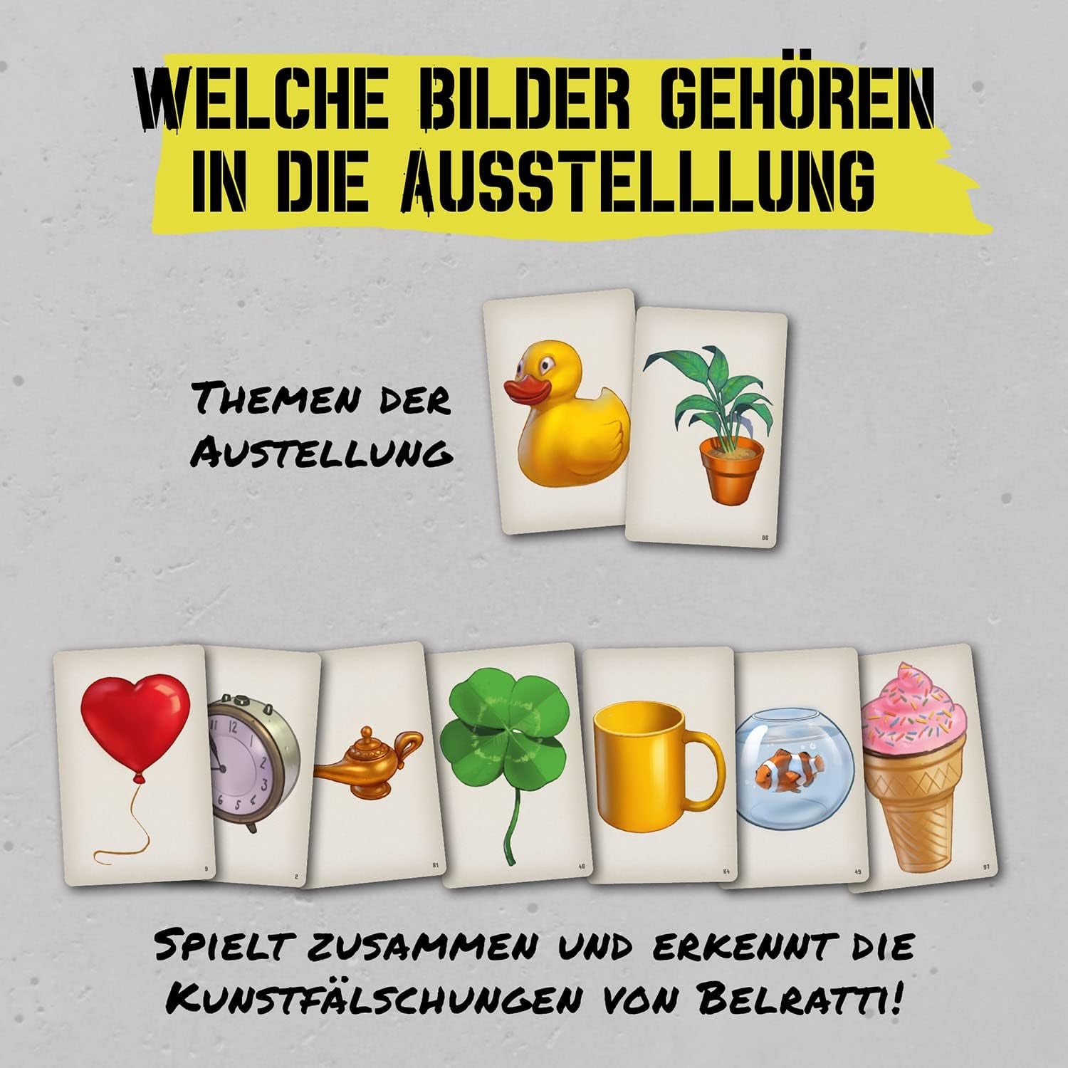 KOSMOS 683320 Belratti, Ist das Kunst oder kann das der Weg sein? Kartenspiel, kooperatives Bilder-Matching-Spiel, 3 bis 7 Spieler ab 8 Jahren