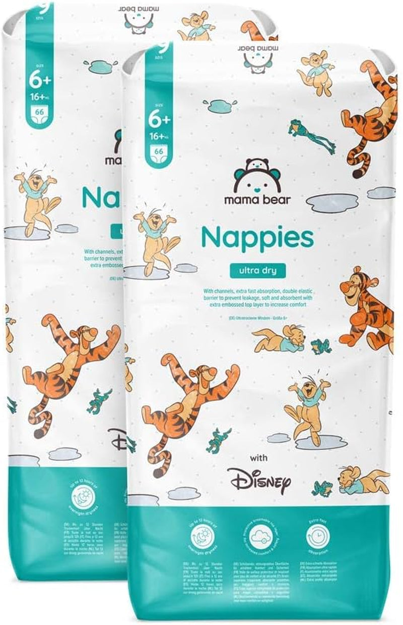 Amazon-Marke: Mama Bear Disney Ultra Dry Windeln, Größe 3 (4–9 kg) – Monatsbox, Weiß, 172 Stück (2 Packungen mit 86 Stück)