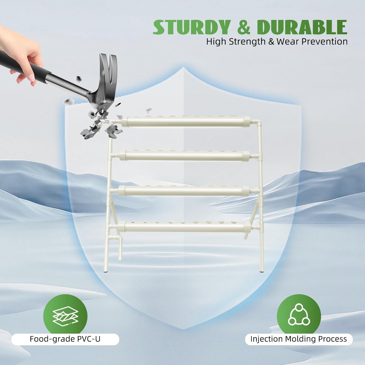 Hydroponisches System, Tower Hydroponic Grow Kit, 4-stufiger Pflanzgefäßständer mit 36 ​​Pflanzlöchern, erdlose Pflanzenanbausysteme für Garten, Büro und andere Innen- und Außenräume