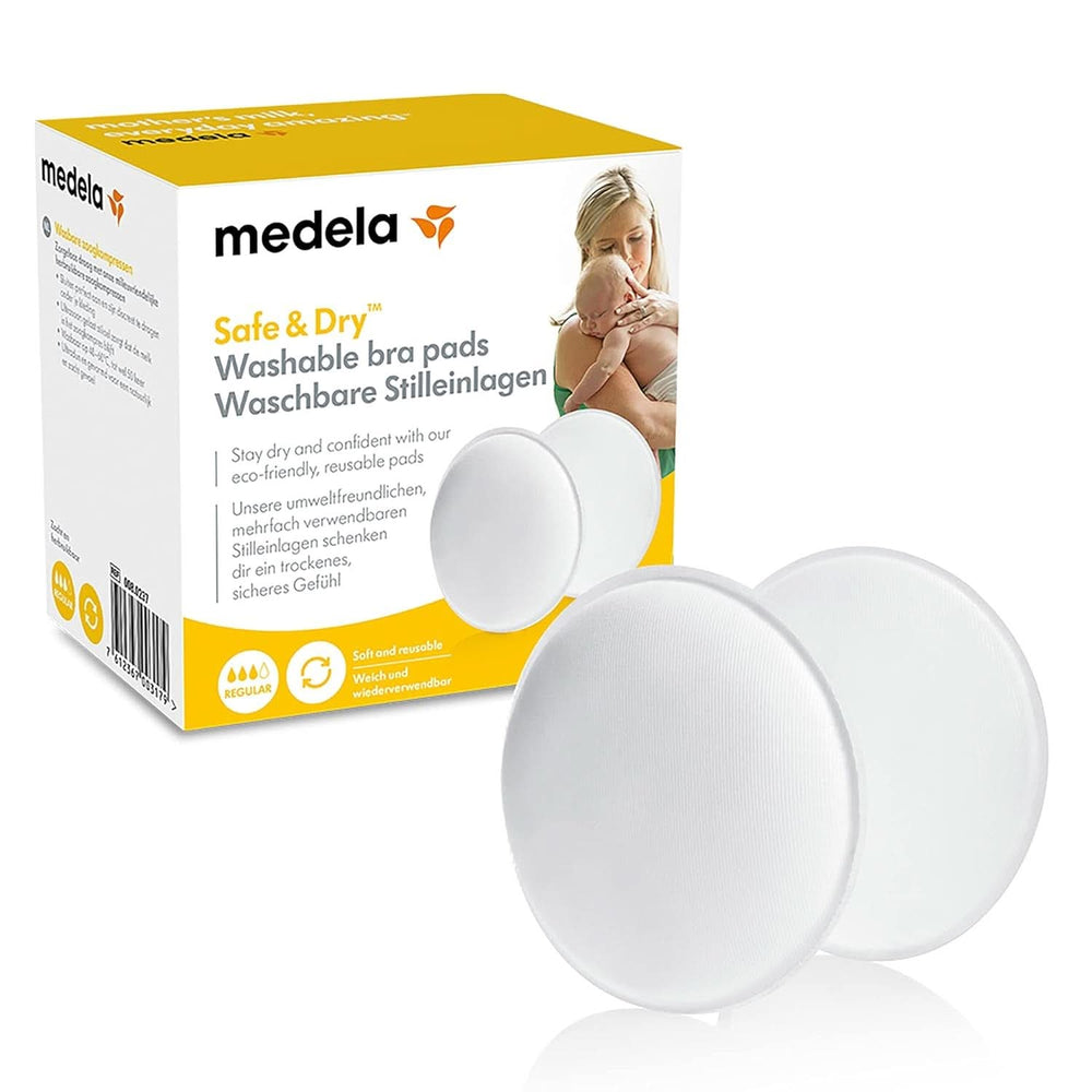 Medela Waschbare Stilleinlagen, 4 Stück Zubehör Essen und Stillen Bebe Naty Shop