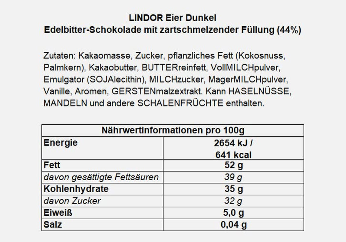LINDOR-Eier mit Lindt-Schokolade | 4 Kartons à 450 g | LINDOR-Eier mit zartschmelzender Vollmilchschokolade, weißer, dunkler und Haselnussfüllung | Osterschokolade | Geschenk aus Schokolade | Ostereier | Schokoladeneier