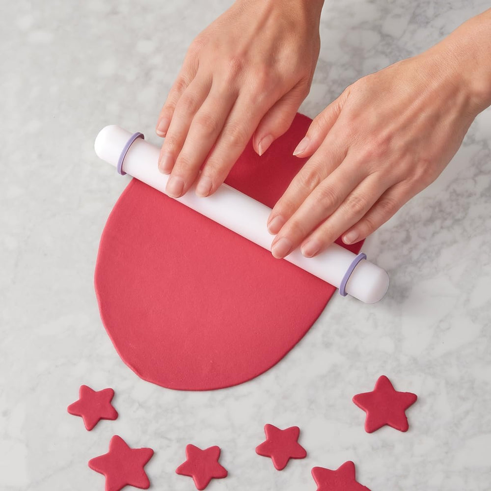 Wilton Perfect Height Nudelholz 22,5 cm, Roller für Fondant und Marzipan