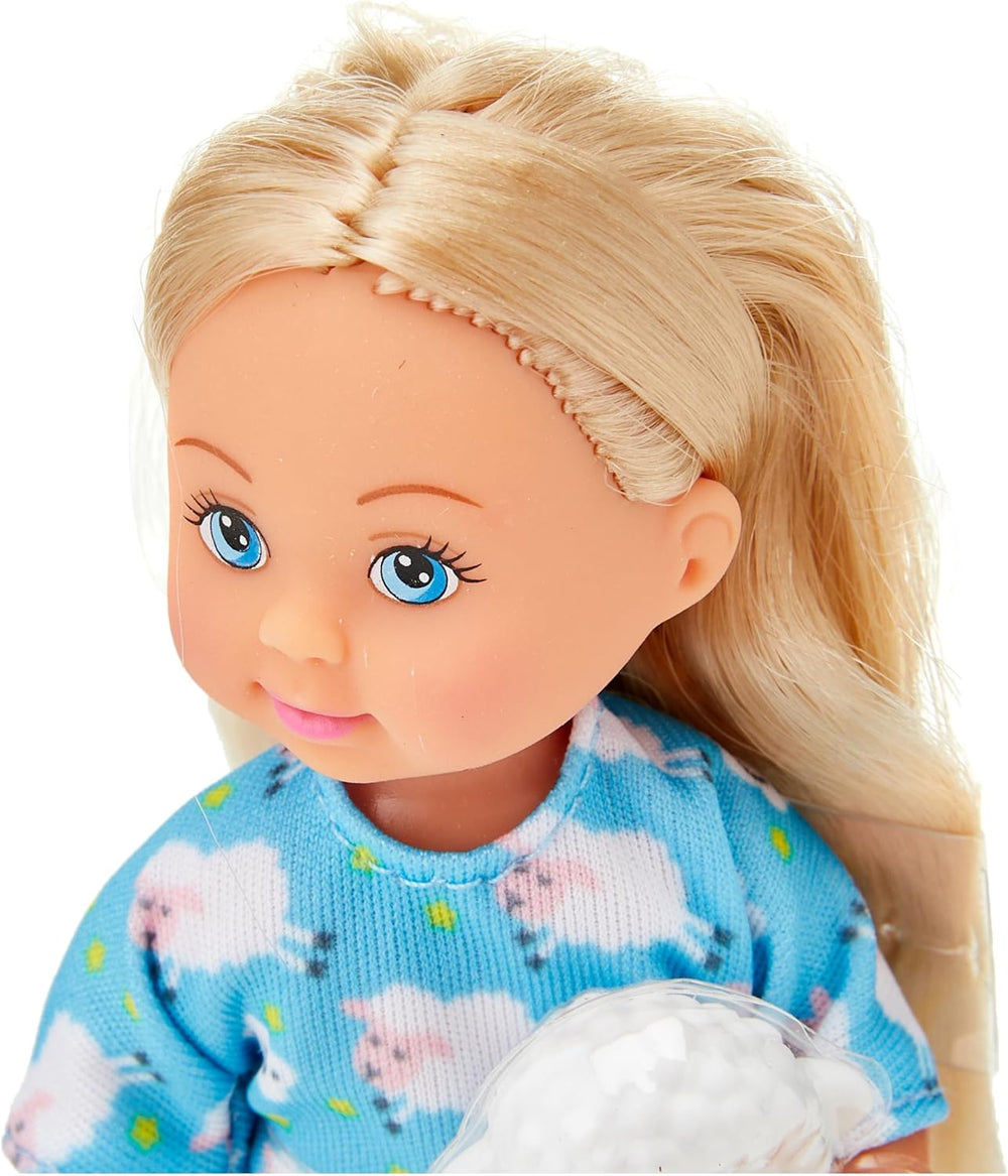 Simba 105733406 - Evi Love Good Night, Spielpuppe im süßen Schlafanzug mit Cuscheltier und Zahntzzubehör, 12cm, ab 3 Jahre