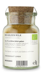 Ankerkraut Bio Golden Milk, Gewürz für goldene Milch, mit Kurkuma, Zimt und Ingwer, 75 g im Korkglas