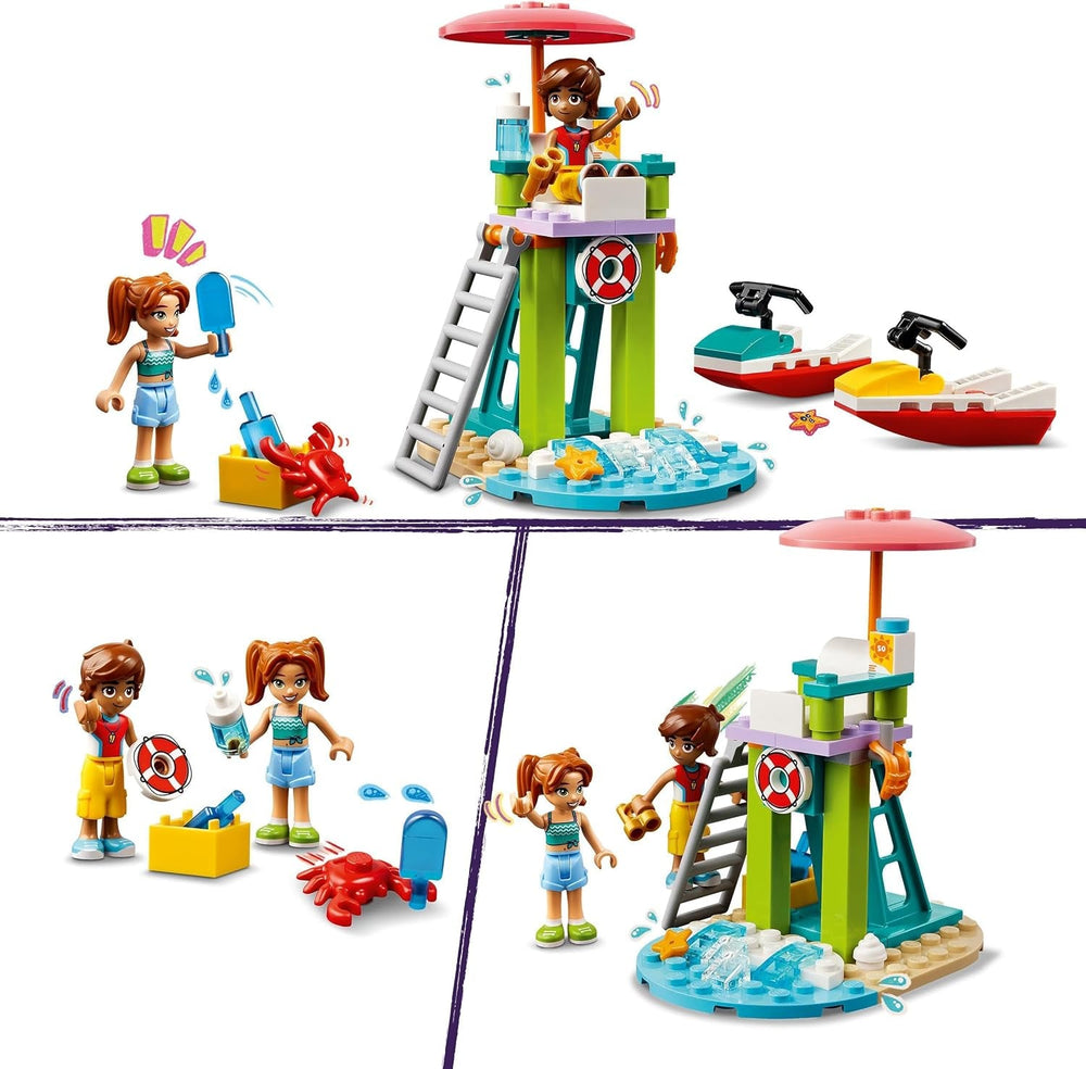 LEGO Friends Rettungsschwimmer-Aussichtsturm mit Jetskis, Kinderspielzeug, Geschenkidee für Mädchen und Jungen ab 5 Jahren mit 2 Figuren und einem Delphin, Jetski-Spielzeug 42623 Bausets Besuchen Sie den LEGO-Store