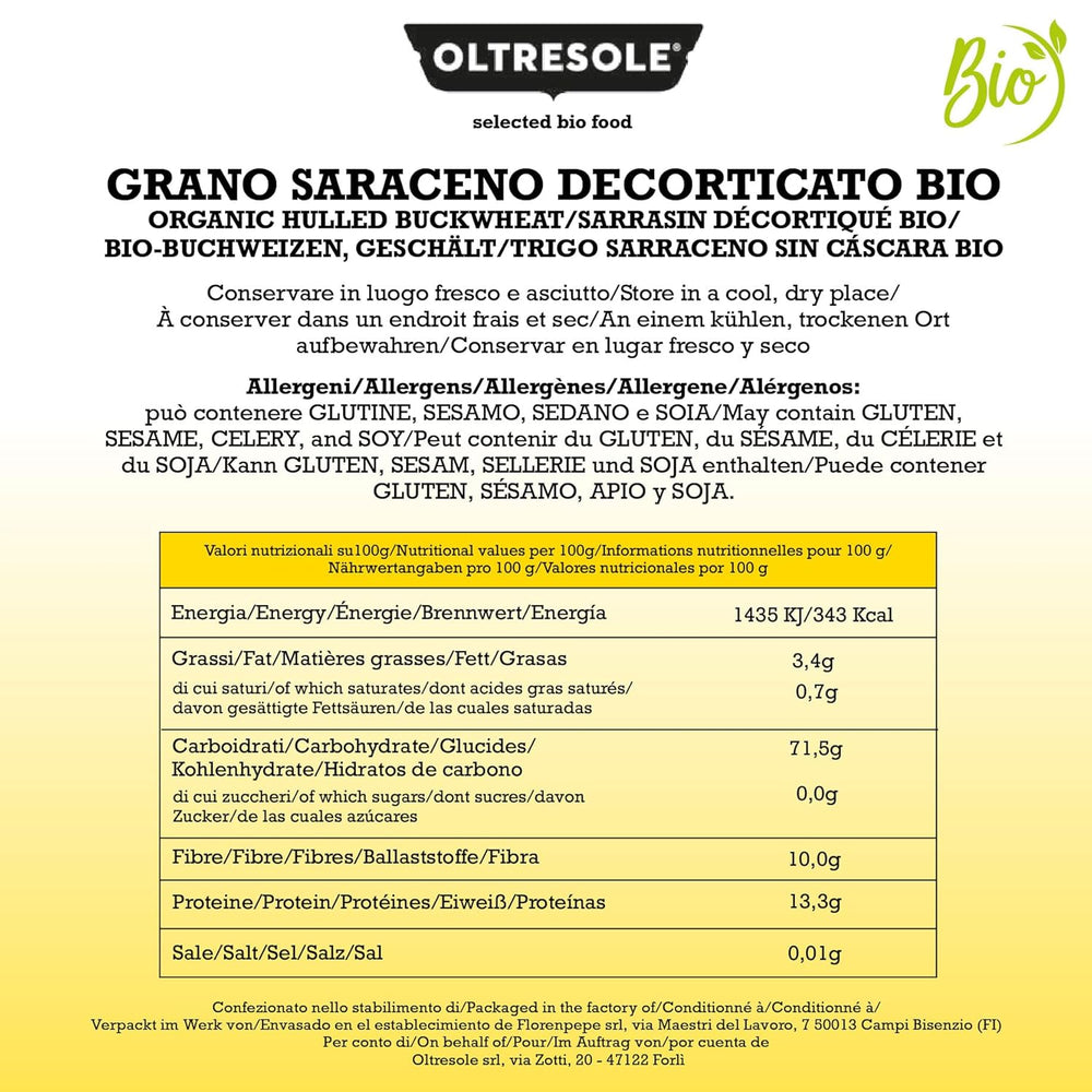 - Bio-Buchweizen geschält 5 Kg - Rohgetreide, nicht wärmebehandelt, aus biologischem Anbau, Convenience-Paket