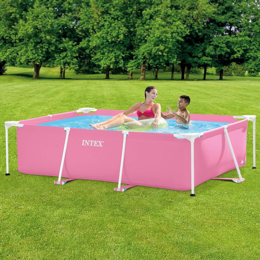 Intex 28266NP – Rechteckiger oberirdischer Pool mit Rahmen, 1662 l, Stahl und PVC, rosa, 220 x 150 x 60 cm