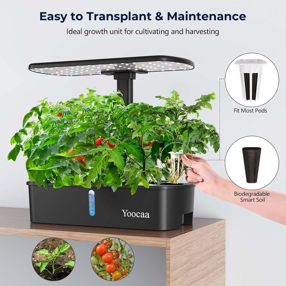 Hydrokultur-Anbausystem für 12 Pflanzen, Kräutergarten für den Innenbereich mit automatischem Timer, Pumpe, höhenverstellbarem Smart Garden Grow Kit (Samen nicht im Lieferumfang enthalten)