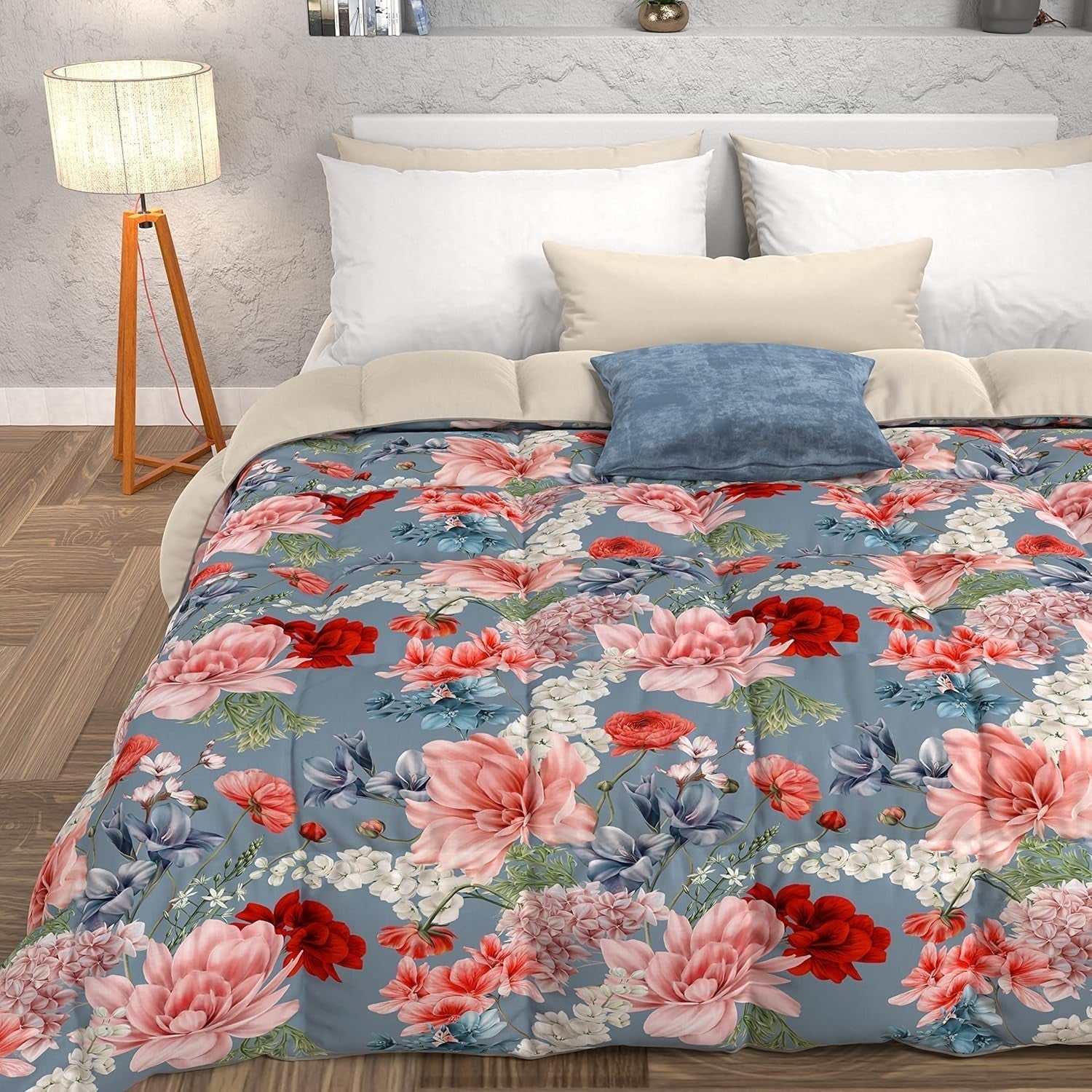 PETTI Artigiani Italiani - Plapumă de iarnă, Plapumă de iarnă, Plapumă simplă, Cu două fețe, Monocolor și imprimare digitală, 100% microfibră antialergică, Made in Italy