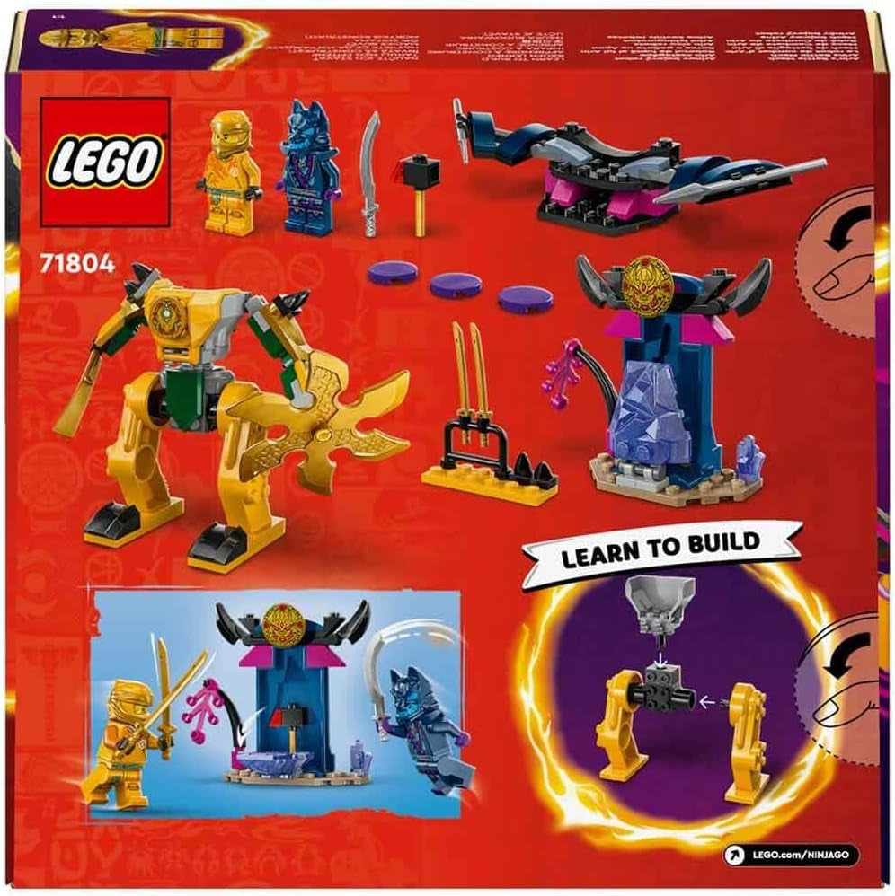LEGO NINJAGO Arins Kampf-Mech, Ninja-Spielzeug für Kinder ab 4 Jahren. Mit Figuren. Inkl. Arin mit Mini-Katana, Actionfiguren und Mechs, kleines Geschenk für Jungen und Mädchen 71804 Bausets Besuchen Sie den LEGO-Store