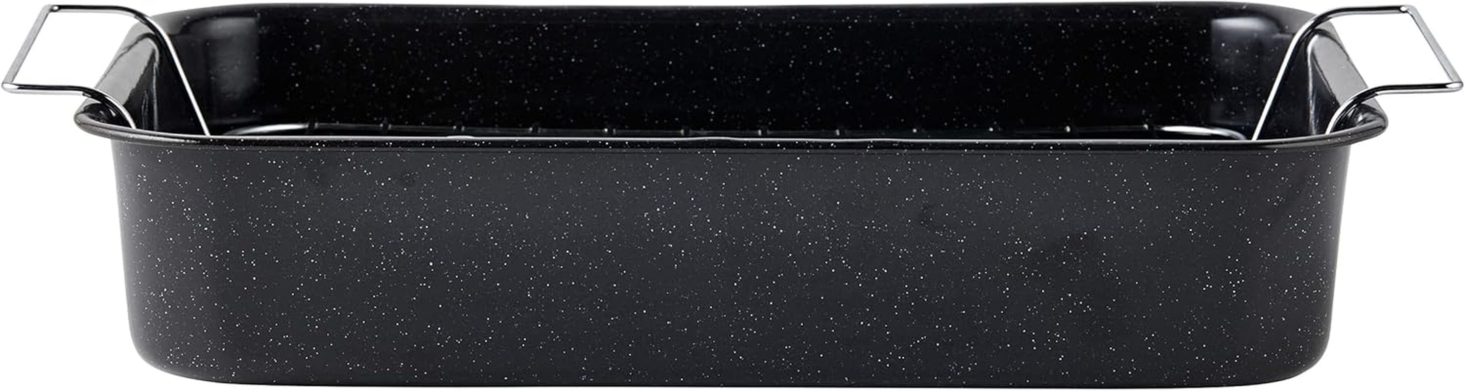 Russell Hobbs CW9161 Romano 34Cm Emaille Bräter - Mit Gitter, Rechteckige Auflaufform Mit Rost, Spülmaschinenfest Ofenform, Grill Auflaufform, Bratform Für Backofen Ofenbeständig Bis 230 Grad Formen und Tabletts zum Backen Naty Shop