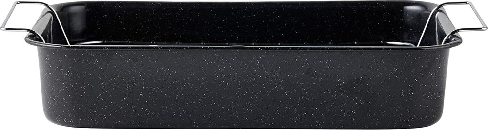 Russell Hobbs CW9161 Romano 34Cm Emaille Bräter - Mit Gitter, Rechteckige Auflaufform Mit Rost, Spülmaschinenfest Ofenform, Grill Auflaufform, Bratform Für Backofen Ofenbeständig Bis 230 Grad Formen und Tabletts zum Backen Naty Shop