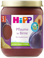 HiPP Bio-Pflaumen mit Birnengeschmack (6 x 160 g), ab 5 Monaten, ohne Zuckerzusatz, besonders intensiver Fruchtgeschmack, in bester Bio-Qualität.