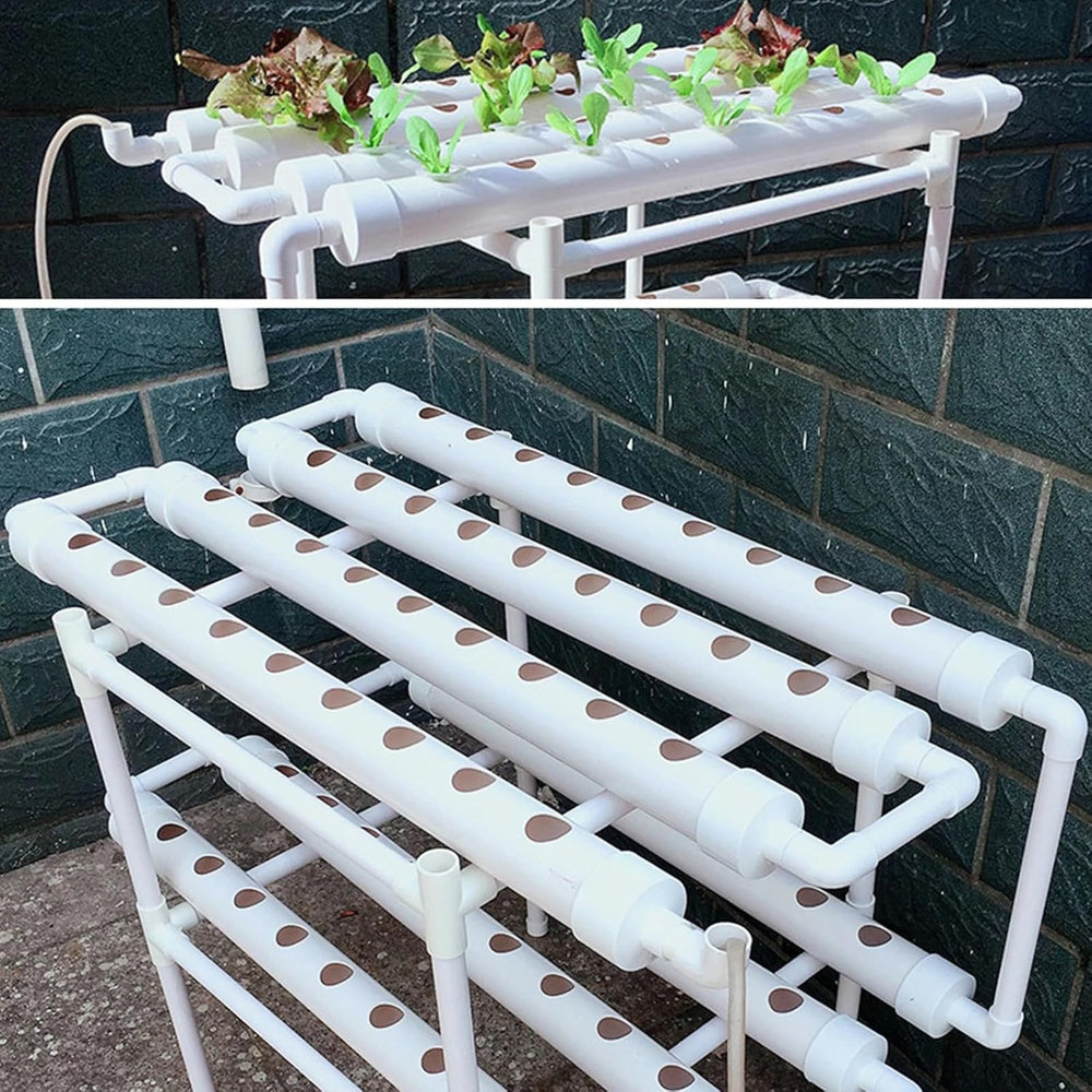 Hydrokultur-Anbauset, PVC-Hydrokultur-Anbausystem, 2 Schichten, 72 Löcher, Hydrokultur-System, Anbauset, erdlose Pflanzenanbausysteme, erdloses Hydrokultur-Anbausystem im Wasser