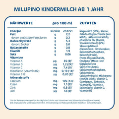 Milupa Milupino Trinkfertige Wachstumsmilch (6x1L), ab 1 Jahr, für Kleinkinder in der Wachstumsphase