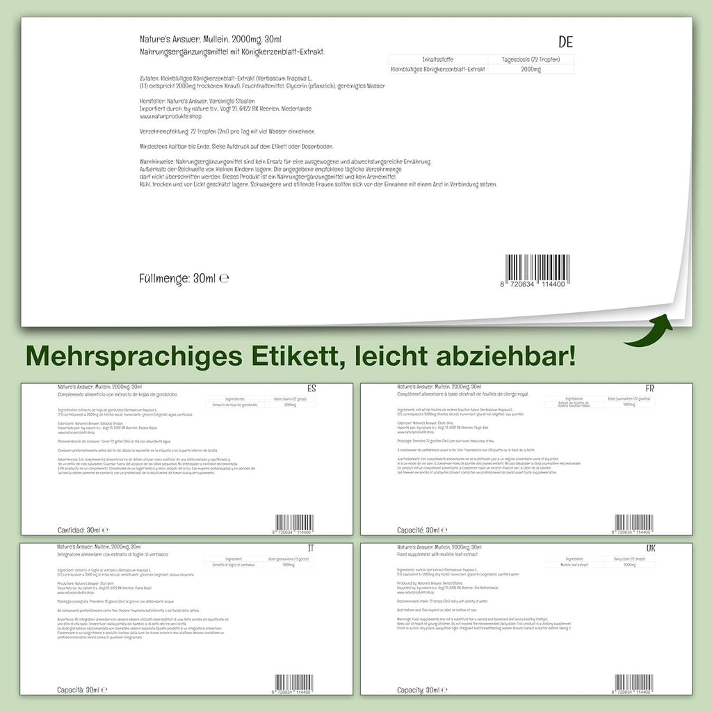 Extract de frunze de mullein, 30 ml, fără alcool Arome Naty Shop