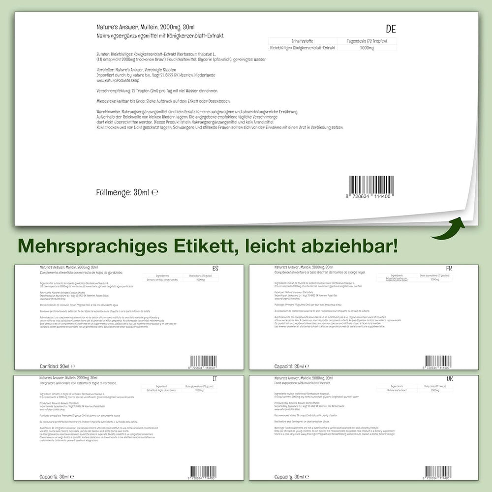 Königskerzenblattextrakt, 30 ml, alkoholfrei Arome Naty Shop