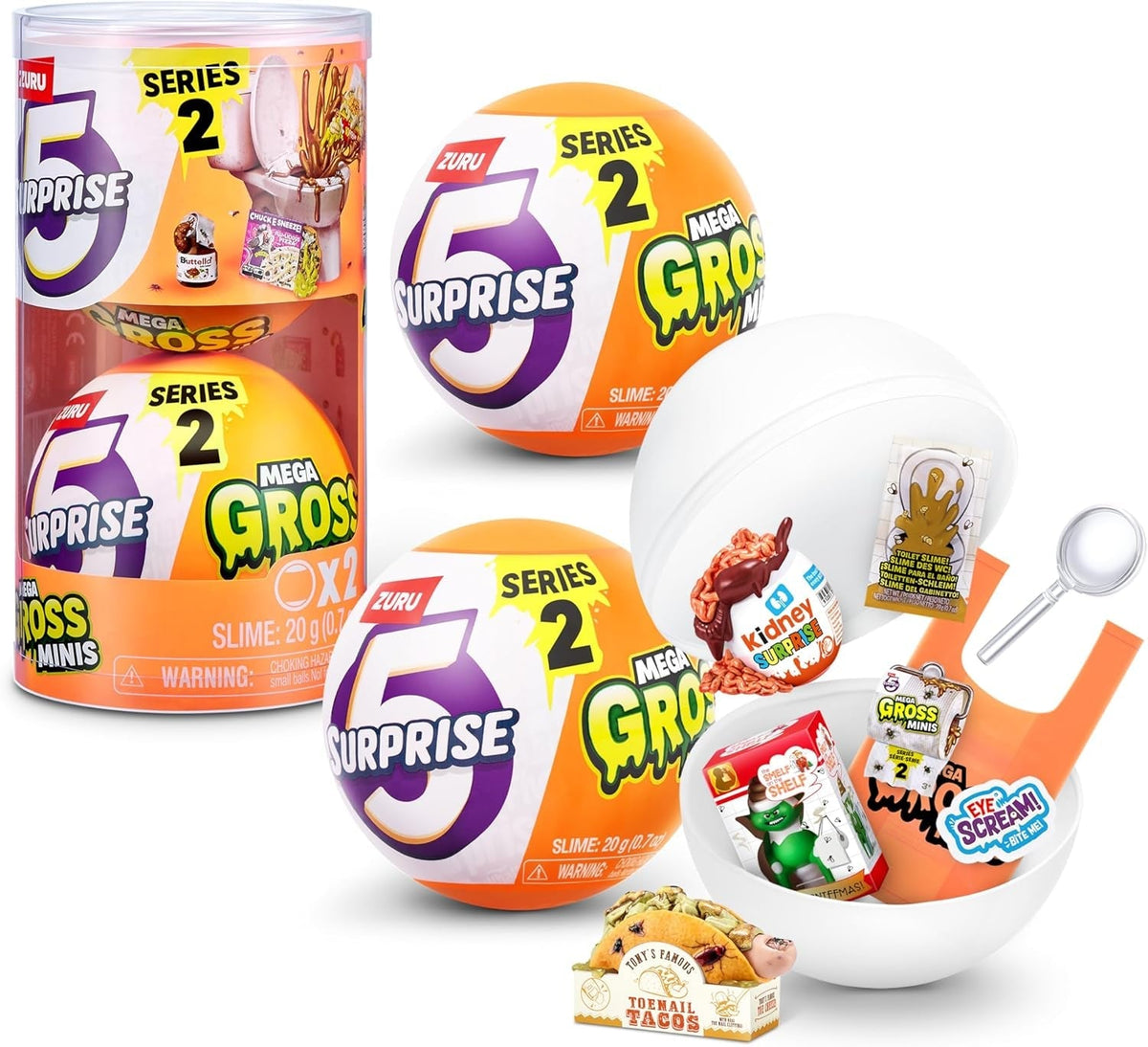 5 Surprise 77568 Kapseln Gross Mega Gross Minis Serie 2 von ZURU, 2 Kapseln Actionfiguren Naty Shop 2 Kapseln Serie 2