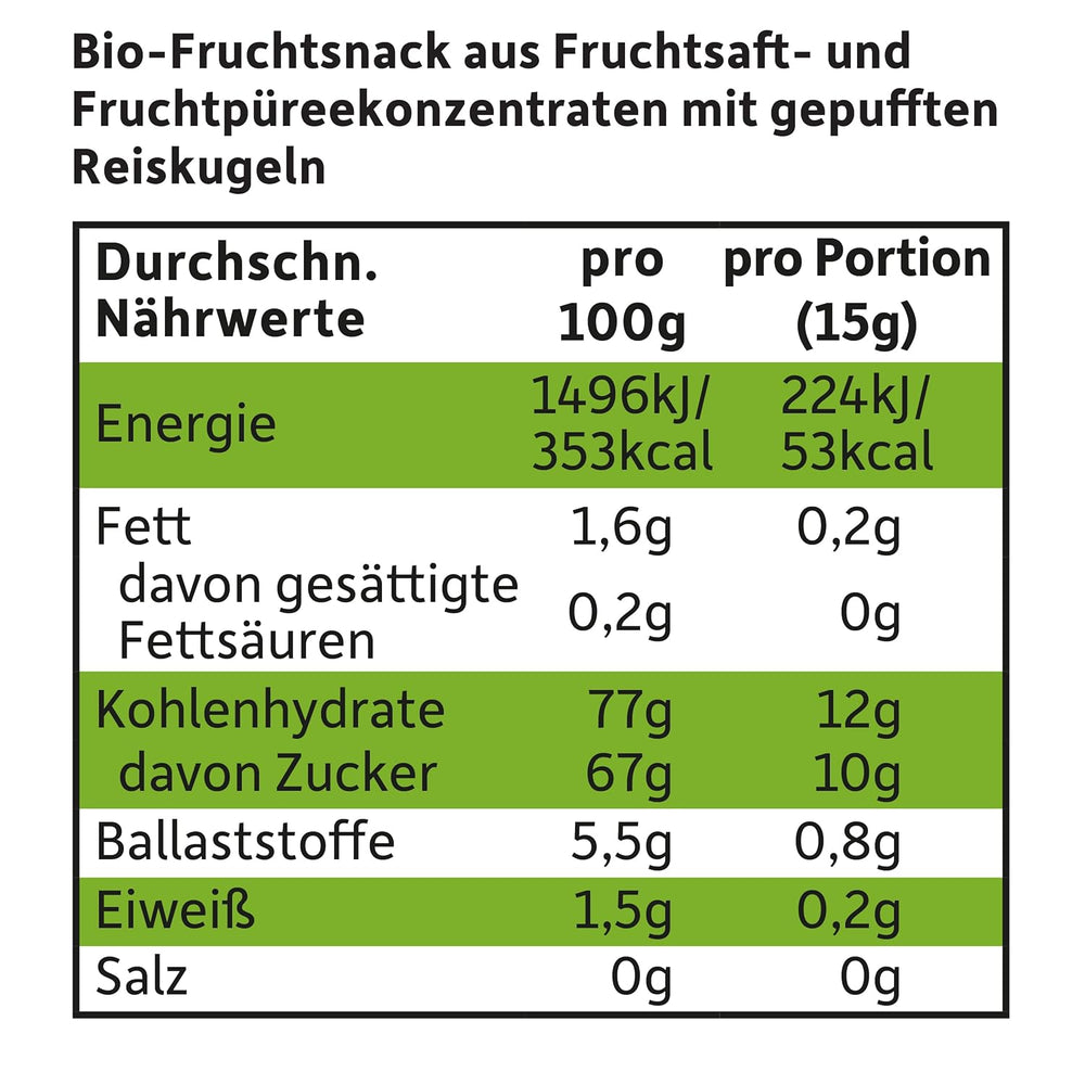 FRECHE FREUNDE Bio-Fruchtgelees, Apfel-, Himbeer- und Reislutscher, fruchtig süßer Snack für Kinder, glutenfrei, vegan, 20er Pack (20 x 30 g)