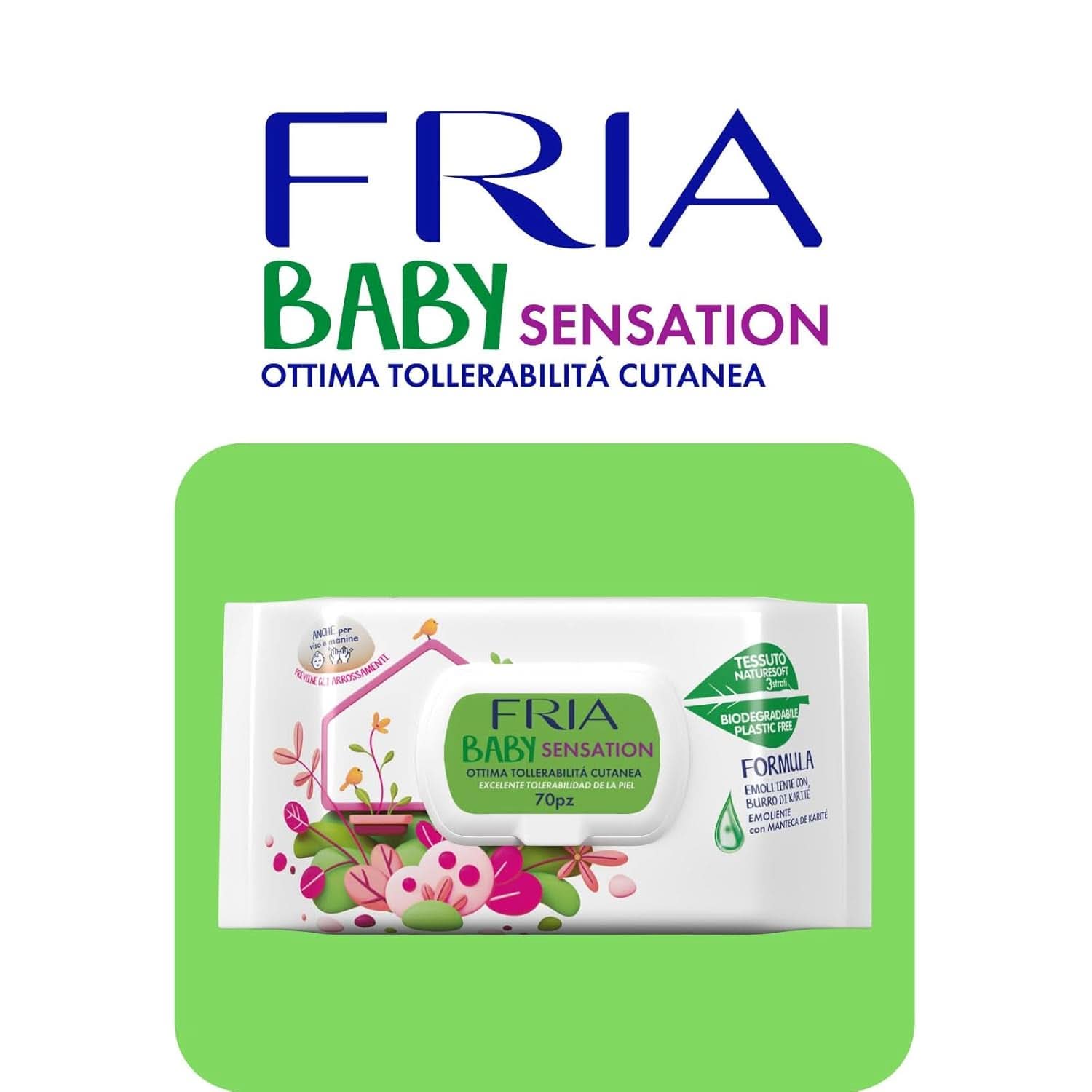 Baby Sensatios mit Deckel, 72 Tücher Baby-Feuchttücher Naty Shop