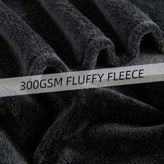 Gemütliche Decke, flauschige Fleecedecke, 130 x 150 cm, Bettdecken, Couchdecke, große weiche Decken und Überwürfe für Erwachsene, Sofaüberwürfe, warm, maschinenwaschbar, schwarze Betten und Decken, Good Nite