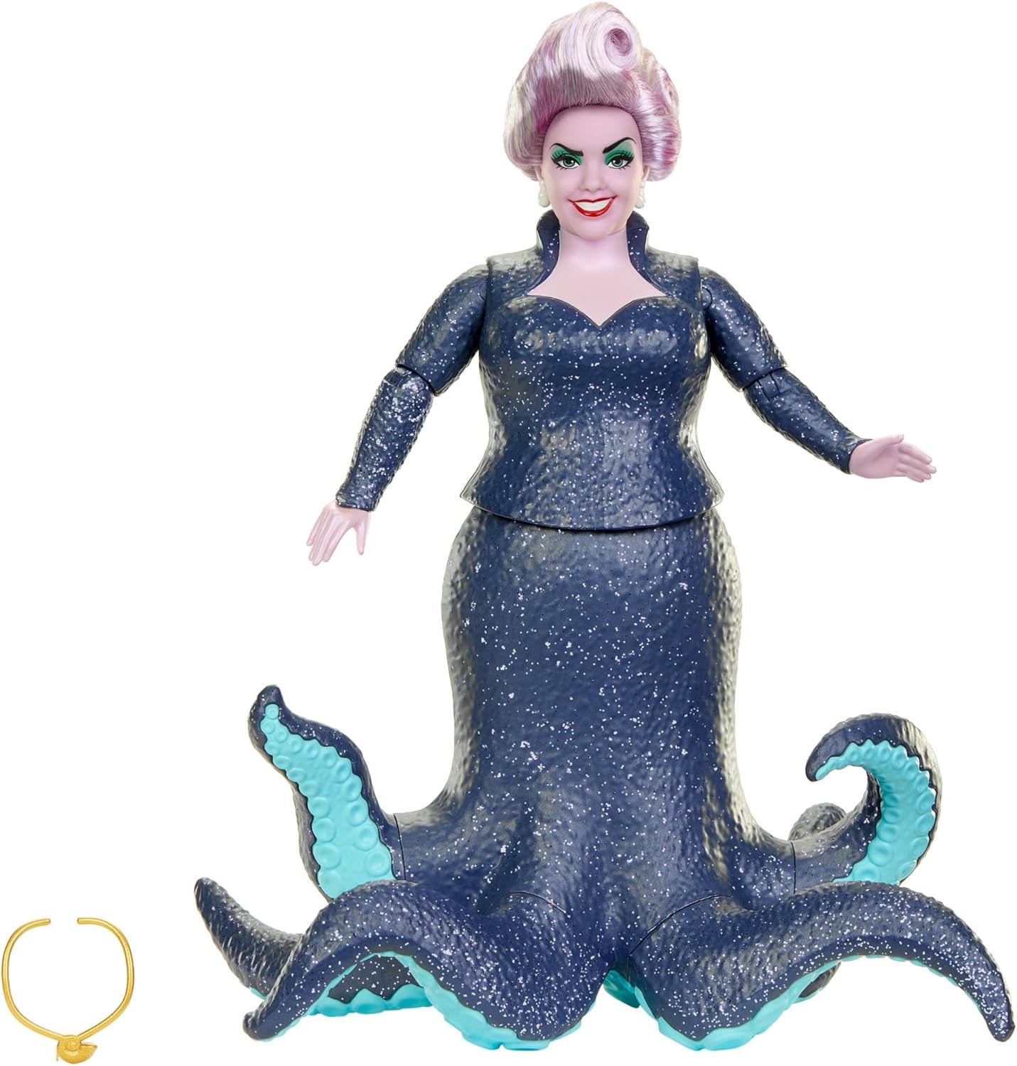 Mattel DISNEY Ariel, Sirena - Ursula cu tentacule, colier detașabil și coafură lavanda pentru o distracție nesfârșită la coafură, potrivită pentru copii de la 3 ani în sus, HLX12 Papusi Naty Shop