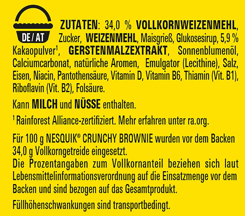 Nestlé NESQUIK Crunchy Brownie, knuspriges Frühstücksflocken mit Schokoladenstückchen und einer innovativen Form für extra Knusprigkeit, 7er-Pack (7 x 300 g)