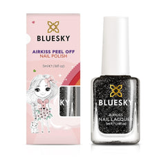 Bluesky Kinder-Nagellack – Rockstar, schwarzer Glitzer, leicht zu entfernen, ungiftig, auf Wasserbasis, geruchlos – kostenloser Nagellack für Kinder, 5 ml, 1 Stück