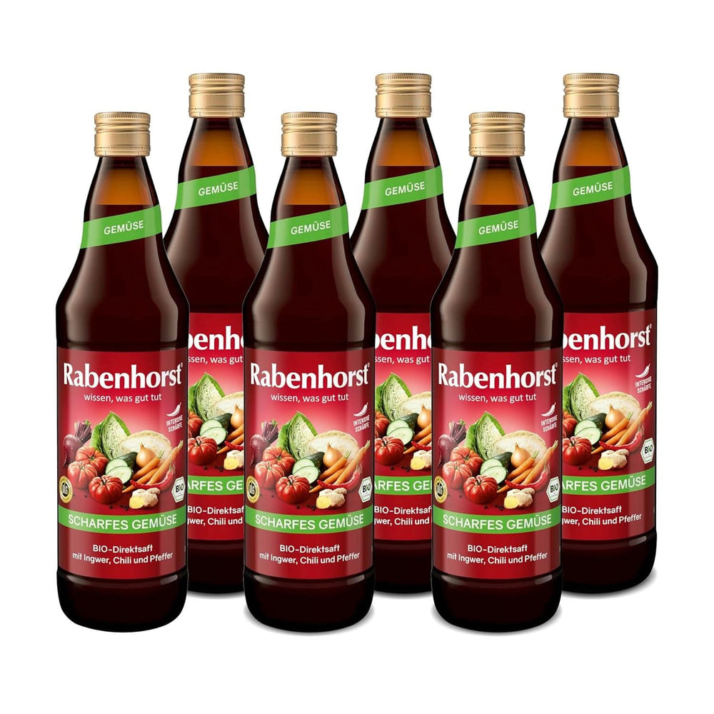 RABENHORST (6 x 700 ml) – Hochwertiger Gemüsesaft aus verschiedenen Gemüsesorten mit intensiv würzigem Geschmack. Alkoholfreie Getränke von Naty Shop
