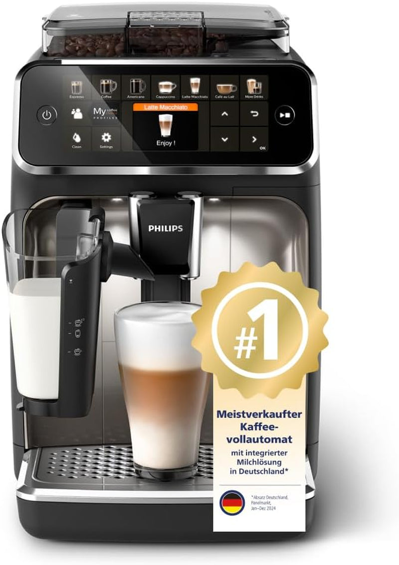 Espressor Philips seria 5400 – Bucurați-vă de 12 băuturi, LatteGo cu curățare rapidă, afișaj TFT intuitiv, setări personalizabile pentru cafea, design premium pentru bucătărie (EP5441/50)