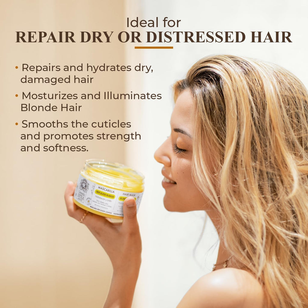 Camomila Intea - Mască de păr Blonde Reflections - Hidratează și hrănește părul blond - 250 ML Masca de par Naty Shop