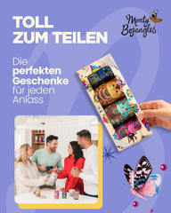 Monty Bojangles Savanna Gold Schokoladentrüffel (135 g), Kakaopulver-Pralinen-Geschenkset in einer individuellen Sammlerbox im Katzendesign, Flutter Scotch-Geschmack