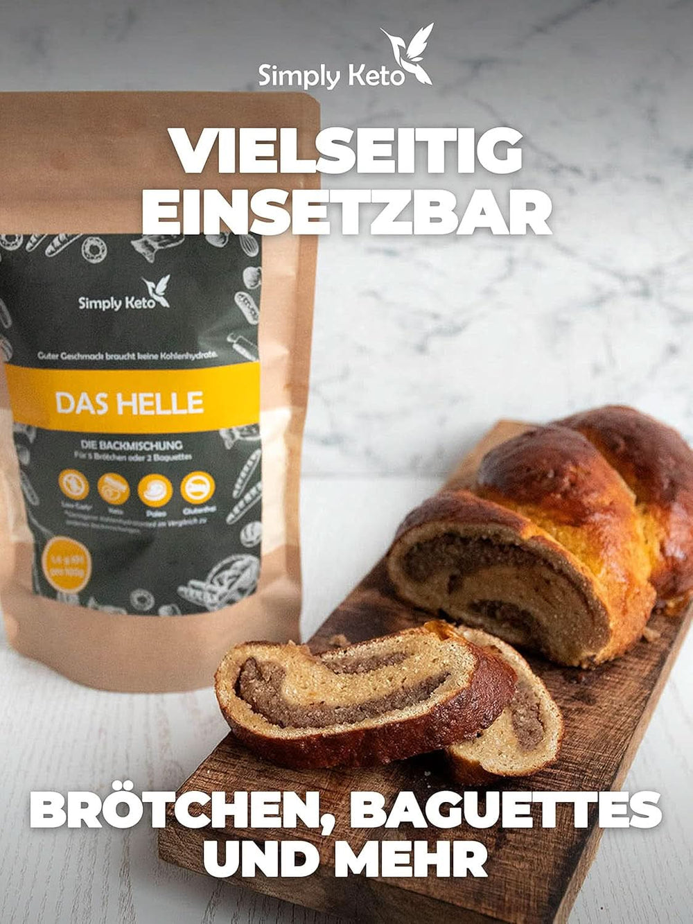 Simply Keto The Light Lower Carb* Brot, Mischung für glutenfreies Brot, 260 Gramm Kitchen Naty Shop