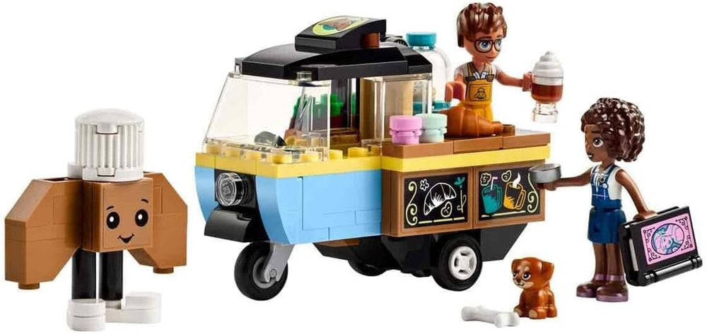 LEGO Friends Rolling Café Kleines Backspielzeug für Kinder, Geschenk für Mädchen und Jungen ab 6 Jahren, Lernspielzeug mit Aliya, Jules und Aira dem Hund 42606 Bausets Beuche den LEGO-Store