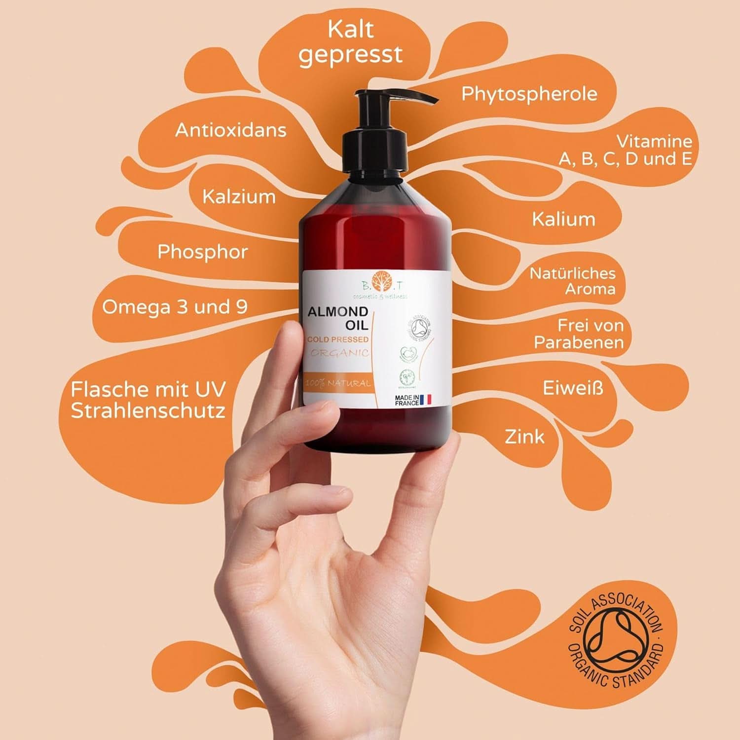 Reines BIO-Mandelöl, kaltgepresst, natürlich, 250 ml Kosmetik und Schönheit Naty Shop